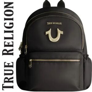 True Religion Horseshoe Nylon Backpack- Black
